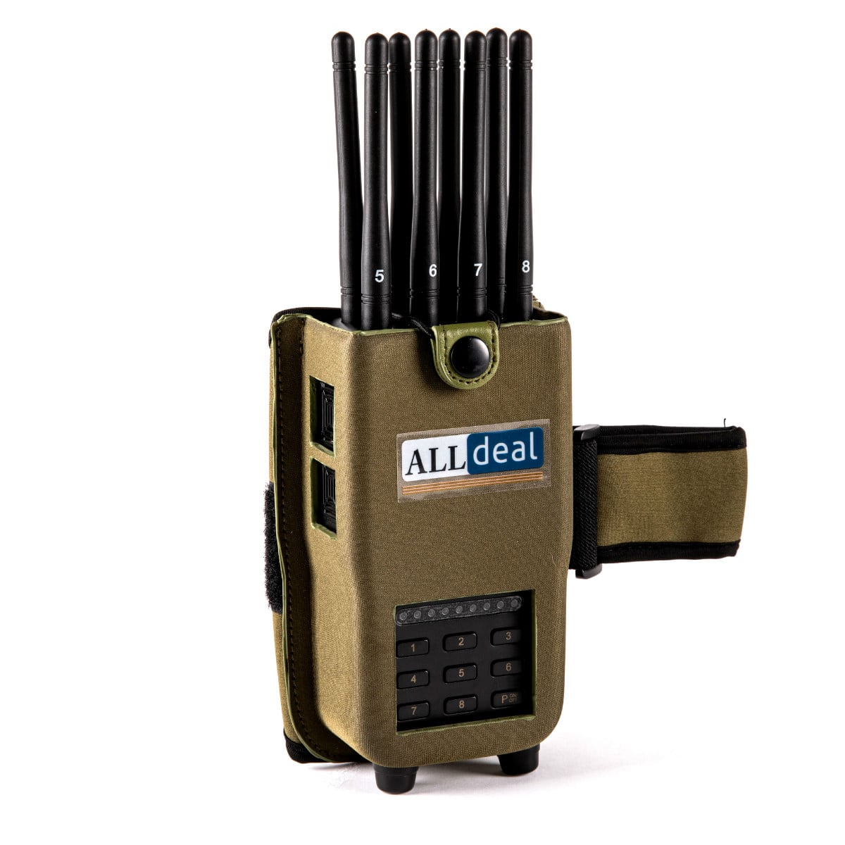 8 Antenas Handheld 5G GPS Jammer of ABS shell with Excellent Cooling Systerm,radius up to 15 meters,4700mAh (5.6W)