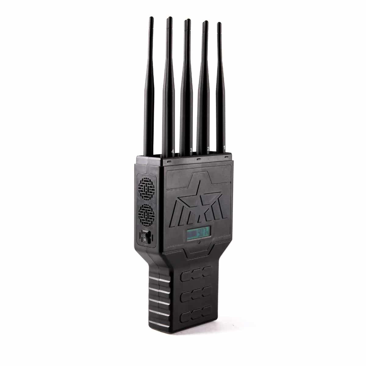 Powerful 8 Antennas Handheld 5G 4G WIFI GPS Jammer Radius up to 40 meters (24W)