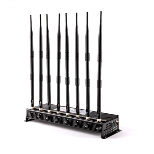 Adjustable 8 Antennas 5G 4G LTE WIFI Bluetooth Signal Jammer 24W Up to 50M