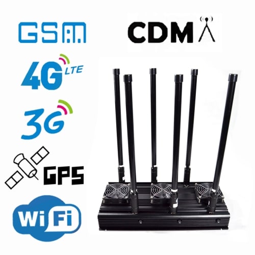 High Power 6 Bands 4GLTE Jammer Indoor Use with Output Power 130W CDMA GSM 3G 4G WIFI2.4Ghz Jamming up to 150m
