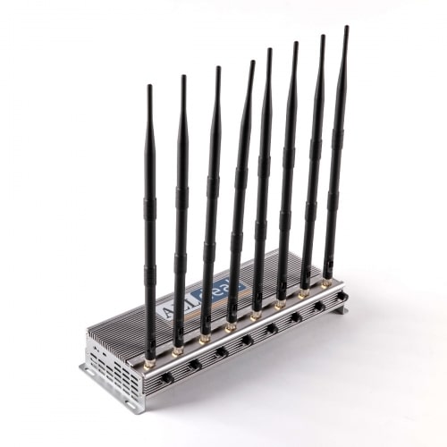 High powerful Lora Signal Jammer with 8 Antennas indoor using adjustable 64W output power Radius up to 80m