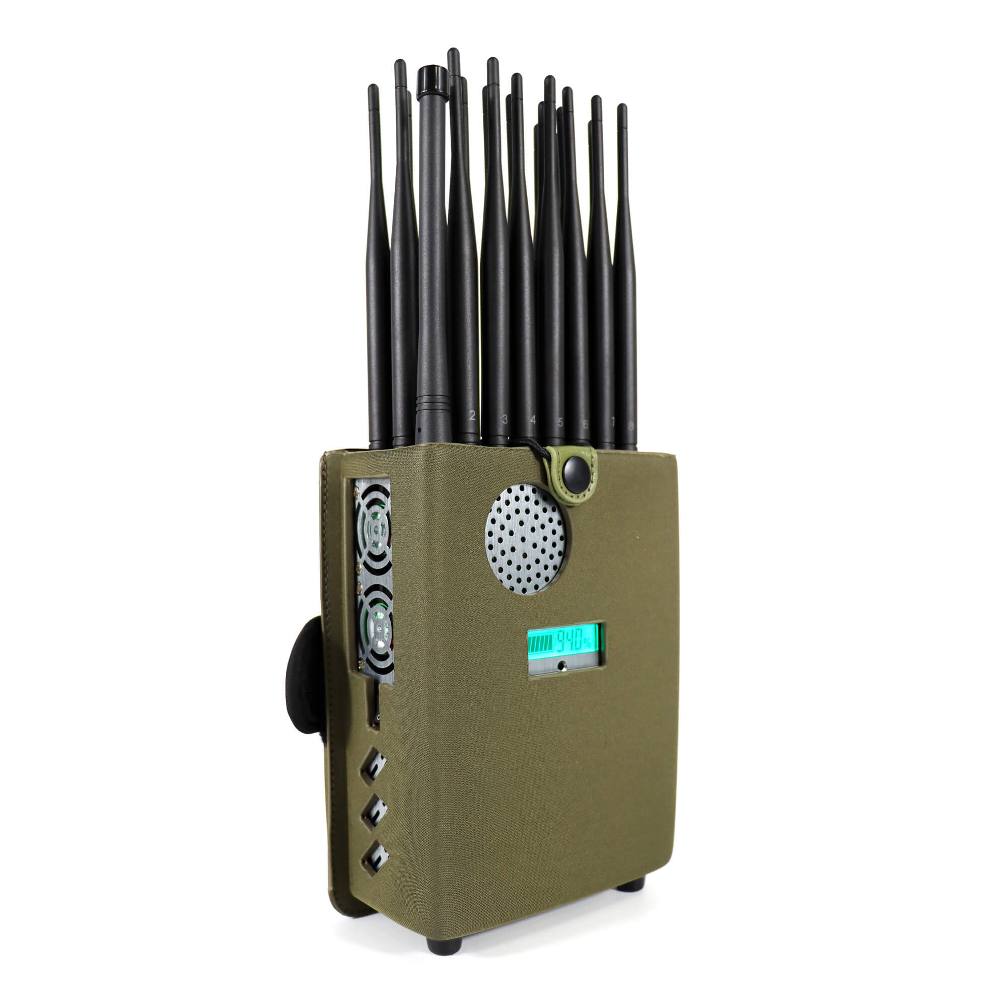 Handheld 24 Antennas All in one 5G GPS Remote Control Jammer With Nylon Cover, 24 Watts Jamming up to25m