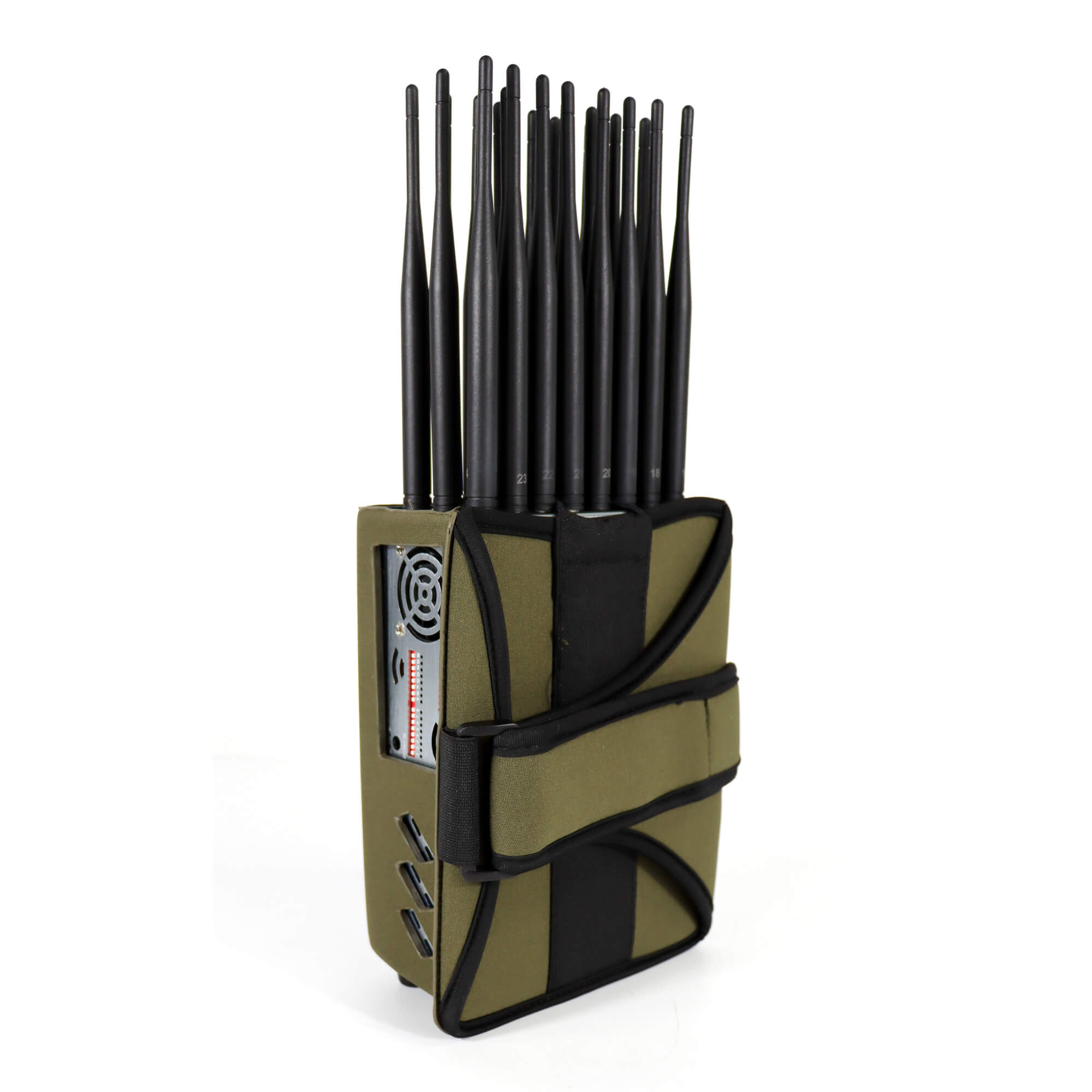 Handheld 24 Antennas All in one 5G GPS Remote Control Jammer With Nylon Cover, 24 Watts Jamming up to25m