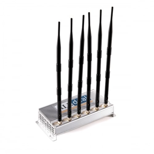6 Bands Powerful Desktop Jammer with 2 External Fans, Coverage: 40 meters