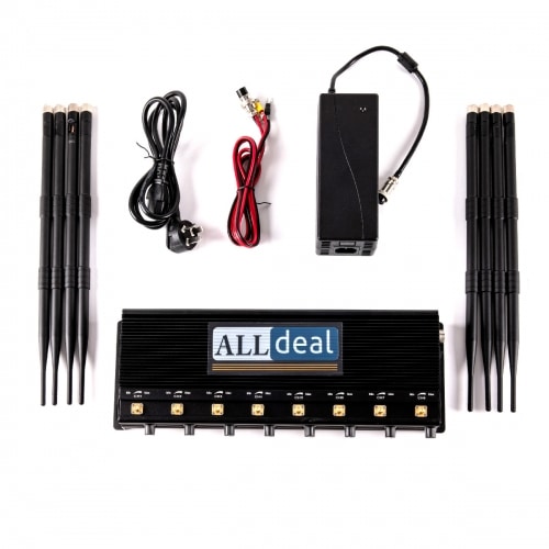Adjustable 8 Antennas 5G 4G LTE WIFI Bluetooth Signal Jammer 24W Up to 50M