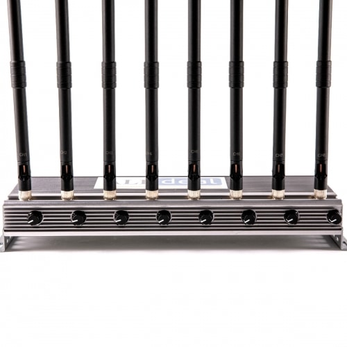 High powerful Lora Signal Jammer with 8 Antennas indoor using adjustable 64W output power Radius up to 80m