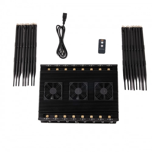 The New Launch 16 bands all in one 5G 4G WIFI 5G DRONE GPS LOJACK UHF VHF Signal Jammer with advance cooling system, Range upto 100