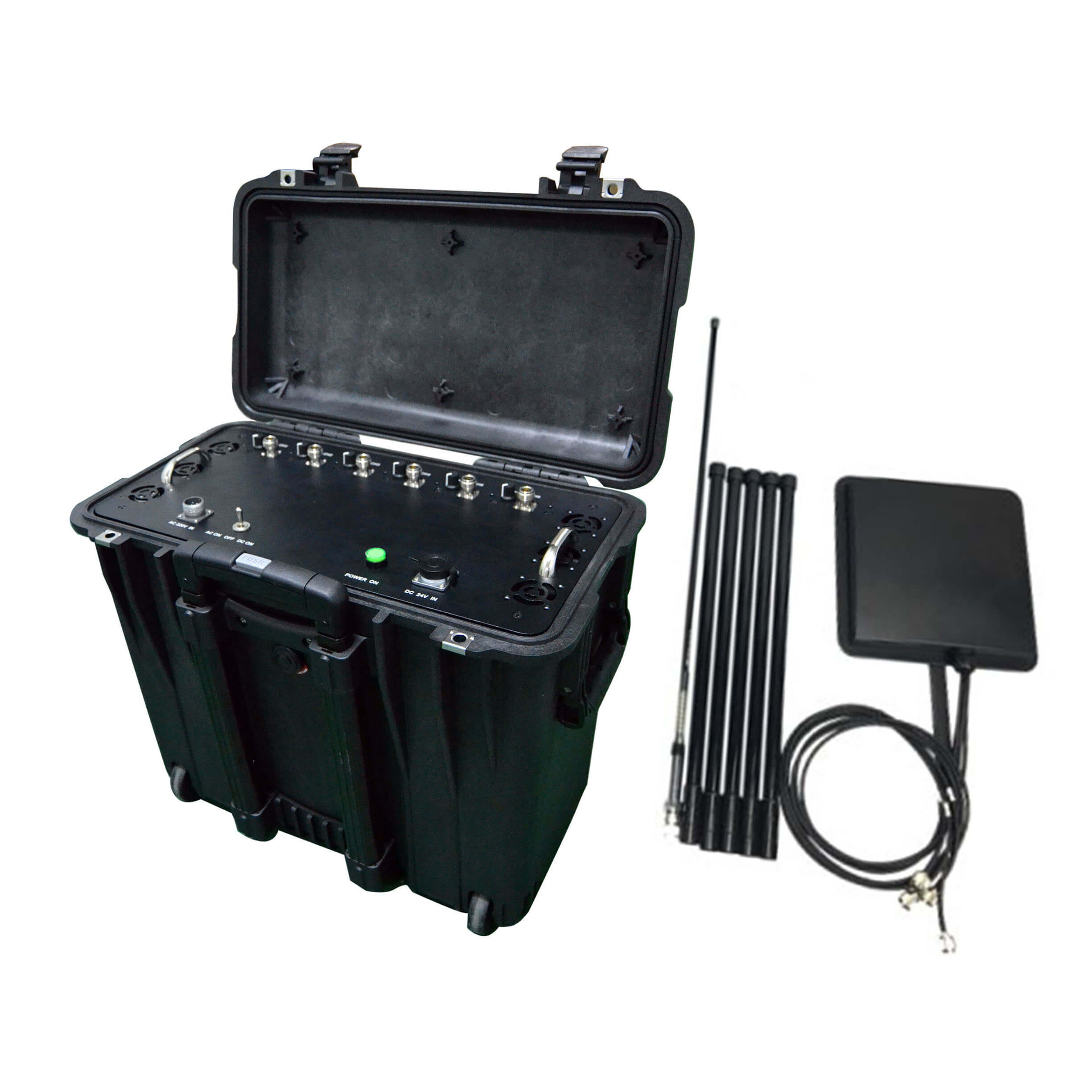 Draw-bar box Portable High Power Mobile Phone 4GLTE WIFI Jammer with Output Power 220W Jamming up to 1000m