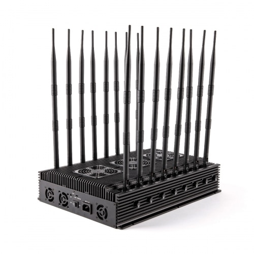 The New Launch 16 bands all in one 5G 4G WIFI 5G DRONE GPS LOJACK UHF VHF Signal Jammer with advance cooling system, Range upto 100