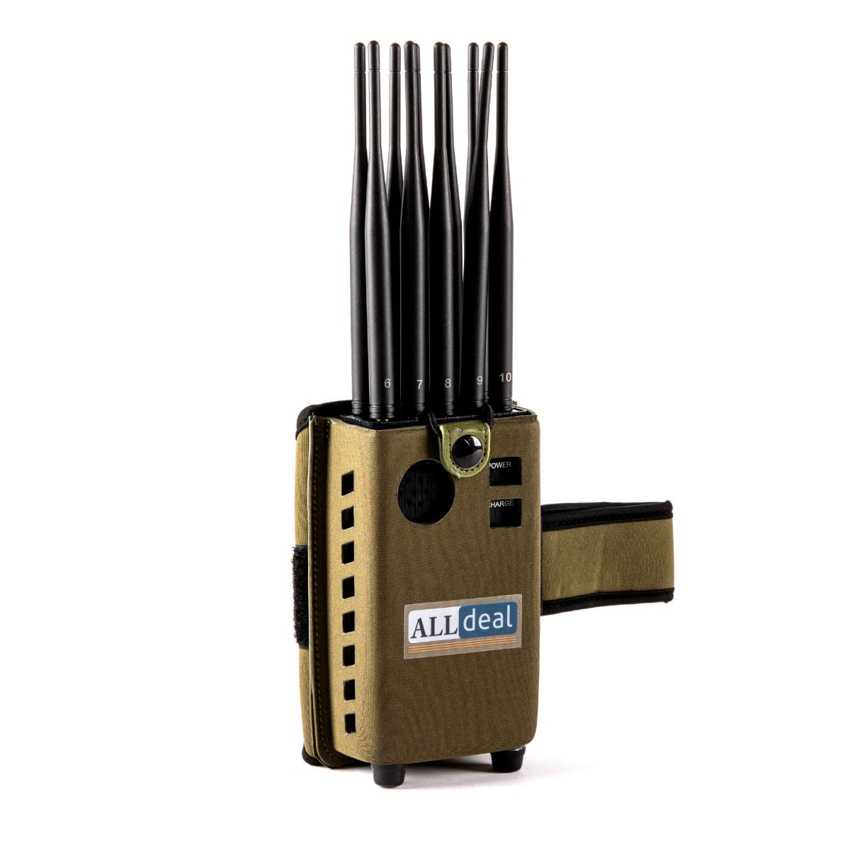 The Latest 10 Antennas Portable 5G LOJACK GPS Jammer,Radius up to 15m ,8000mAh (10W)