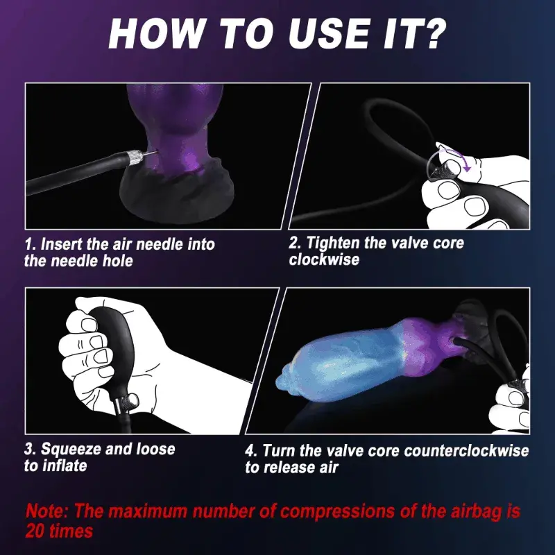 Inflatable Fantasy Knot Dildo – XL Monster Dragon Toy with Suction Cup for Anal Stretch Play