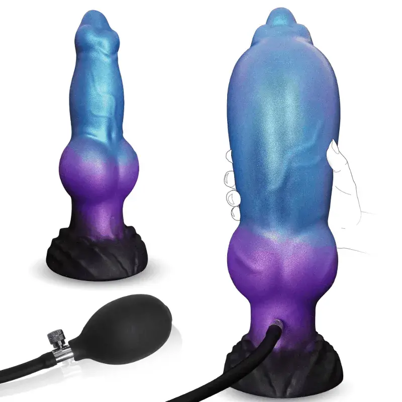 Inflatable Fantasy Knot Dildo – XL Monster Dragon Toy with Suction Cup for Anal Stretch Play