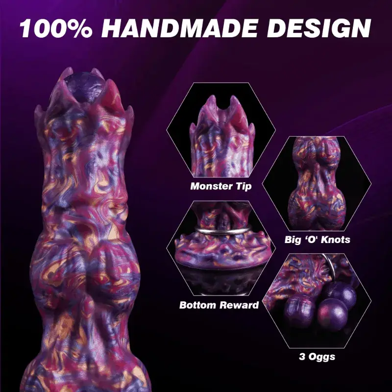 Alien Ovipositor Dildo – Fantasy Silicone Toy with 3 Eggs for Men & Women