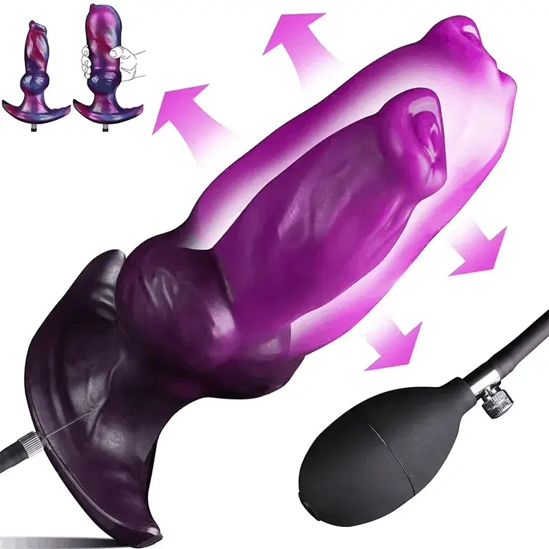 Body-Safe Silicone Inflatable Anal Plug | Fantasy Monster Dildo with Wearable Design