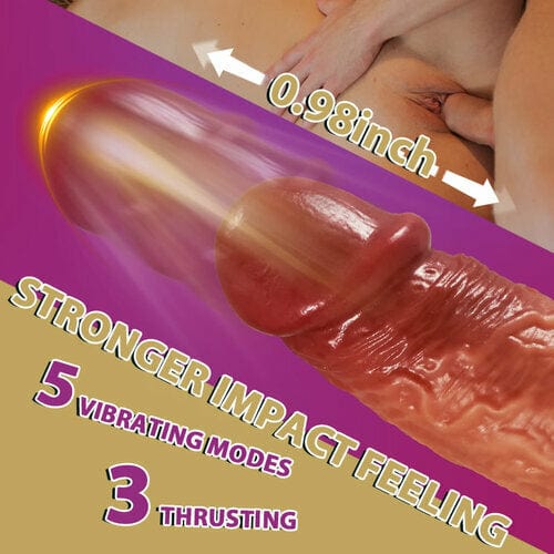 3-in-1 Thrusting 5 Vibrations 42 ℃ Heating Realistic Non-sticky Blush Dildo 7.87 Inch