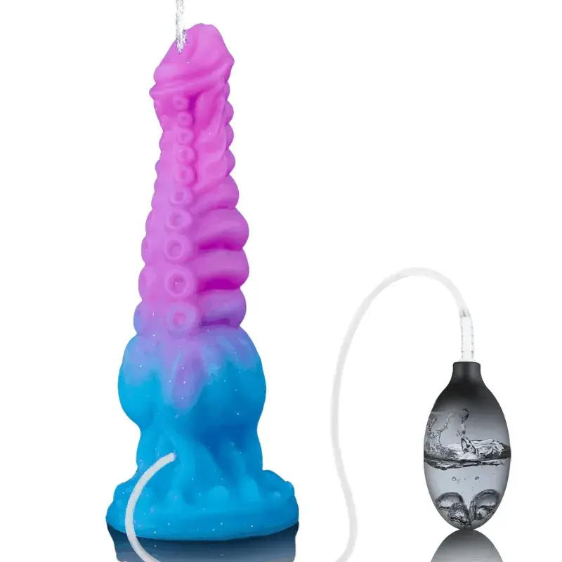 Fantasy Monster Tentacle Squirting Dildo Ejaculating Dragon Knot with Suction Cup | Silicone Anal Plug