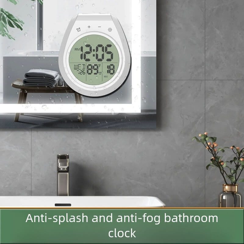 LIORQUE Drill-Free Waterproof Bathroom Wall Clock - LIORQUE