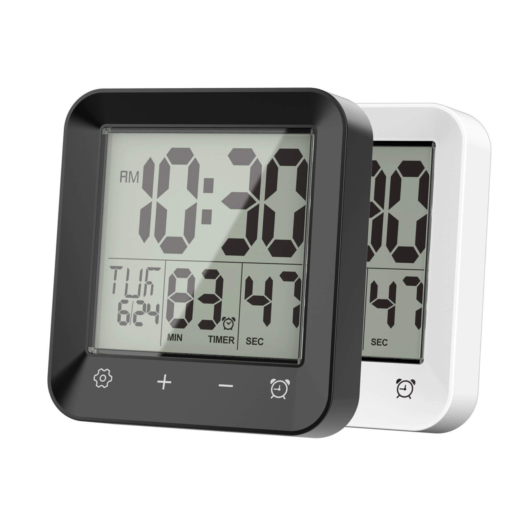 LIORQUE Waterproof Suction-Cup Bathroom Clock with Temperature Display – Wall-Mounted - LIORQUE