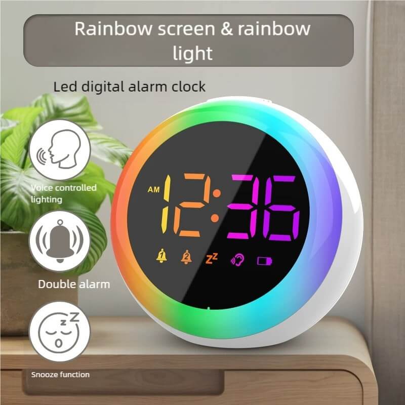 LIORQUE Voice-Controlled LED Digital Electronic Clock - LIORQUE