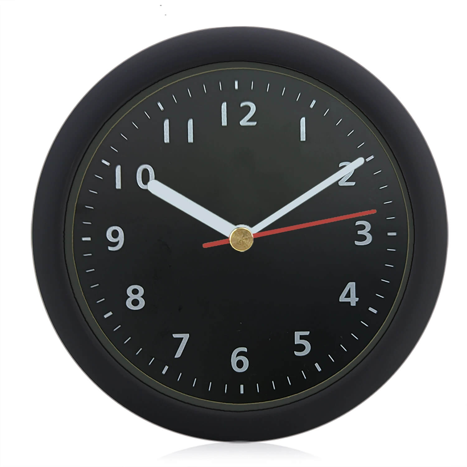 LIORQUE 6-Inch Minimalist Modern Bathroom Wall Clock with No-Drill Suction Cup Mount - LIORQUE