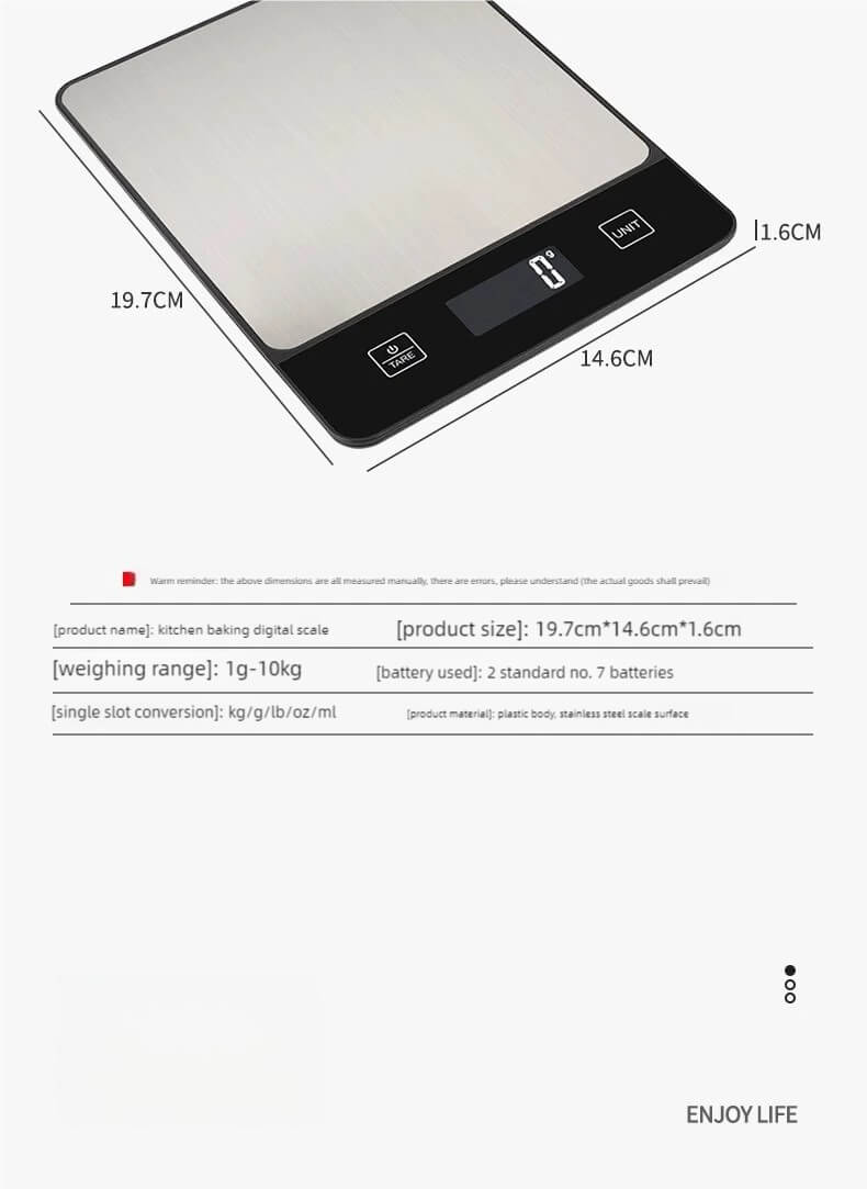 LIORQUE 10kg Kitchen & Baking Food Scale - LIORQUE