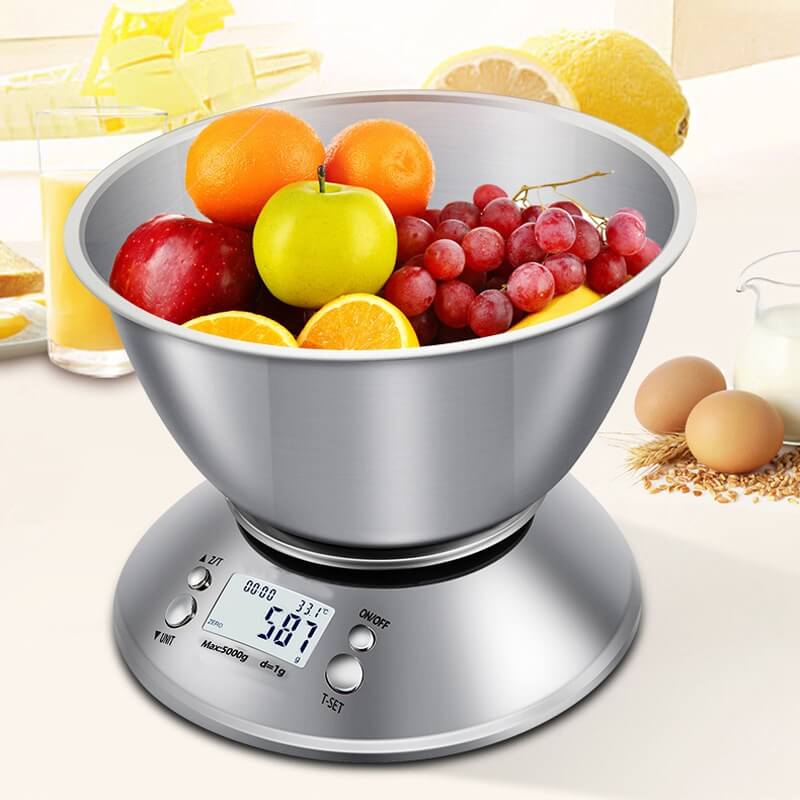 LIORQUE Stainless Steel Kitchen Scale with Bowl – 5kg Capacity - LIORQUE