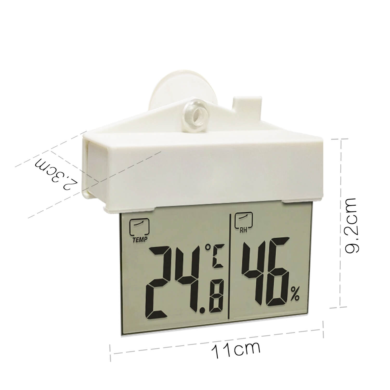 LIORQUE No-Drill Suction-Cup Self-Adhesive Window Temperature & Humidity Gauge — Indoor / Outdoor - LIORQUE