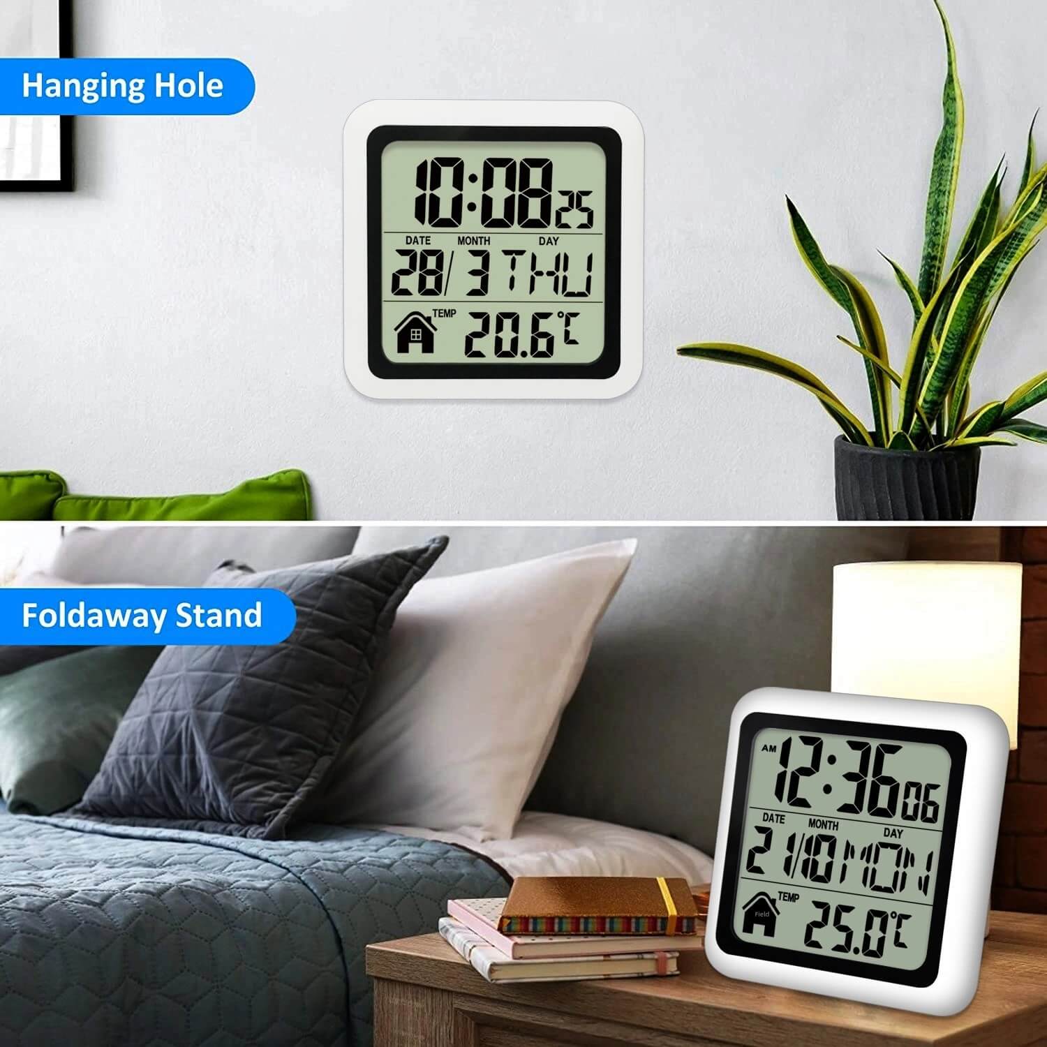 LIORQUE No-Drill Waterproof & Dustproof Suction-Cup Clock for Bathroom and Kitchen - LIORQUE