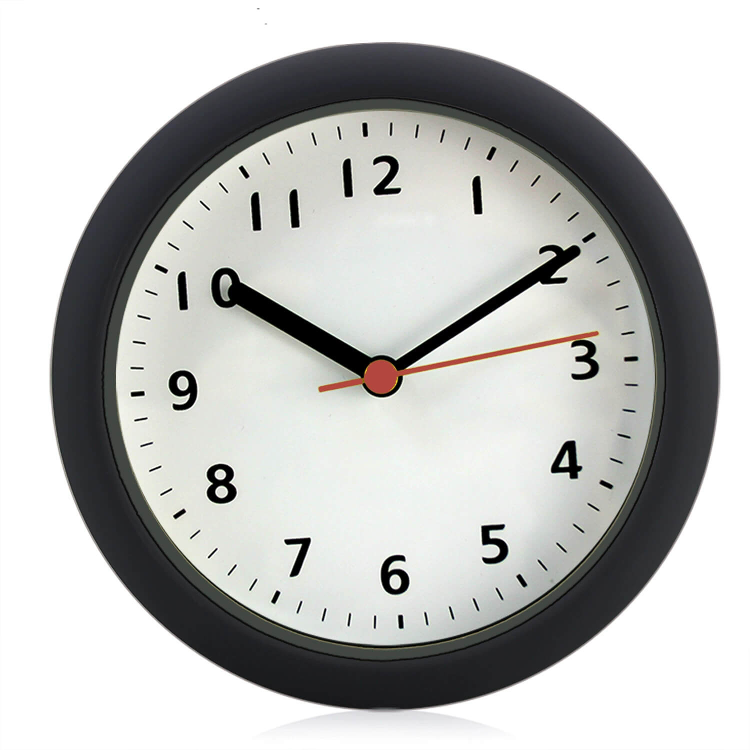 LIORQUE 6-Inch Minimalist Modern Bathroom Wall Clock with No-Drill Suction Cup Mount - LIORQUE