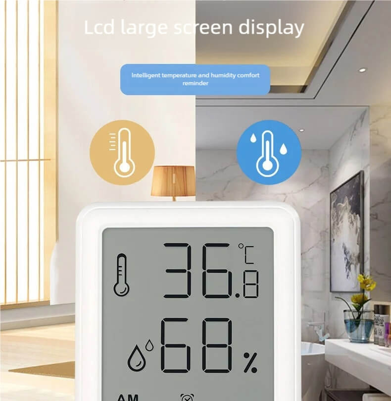 LIORQUE LCD Large Display Alarm Clock with Temperature and Humidity Display - LIORQUE