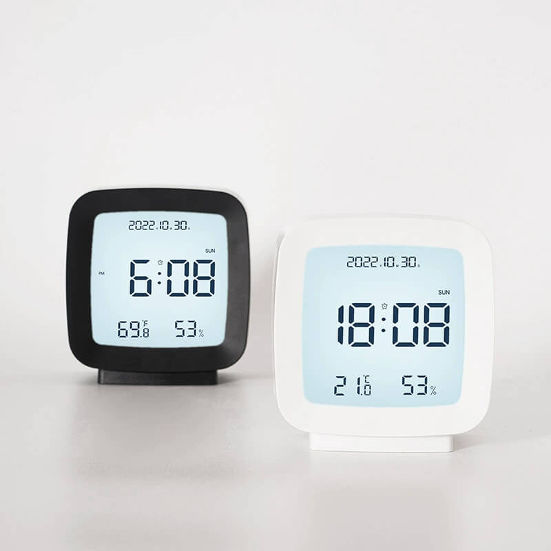 LIORQUE Minimalist Compact Portable Alarm Clock with Hygrometer & LCD Display - LIORQUE
