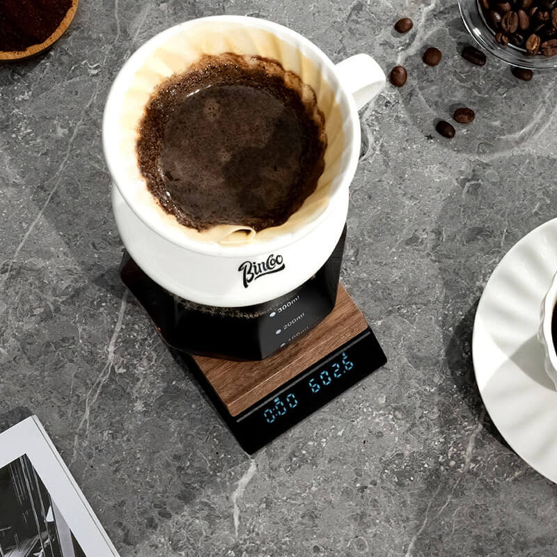 LIORQUE Walnut Wood Coffee Scale — Digital Tea Leaf Scale - LIORQUE