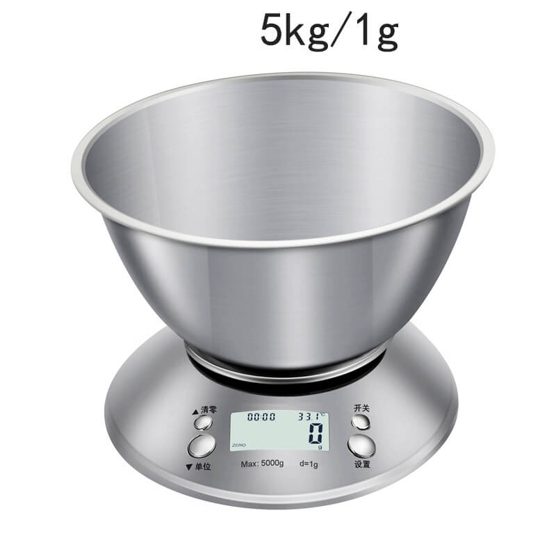 LIORQUE Stainless Steel Kitchen Scale with Bowl – 5kg Capacity - LIORQUE