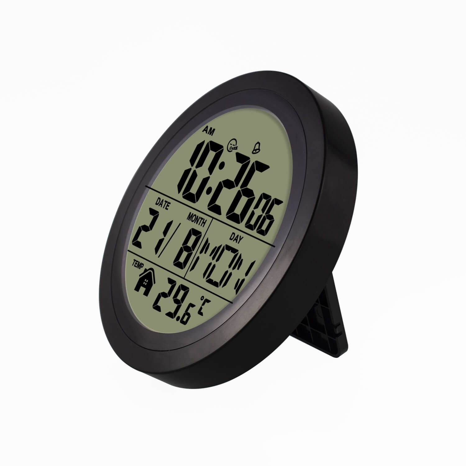 LIORQUE Round High-Definition Digital Display Multifunctional Wall-Mounted Electronic Clock - LIORQUE
