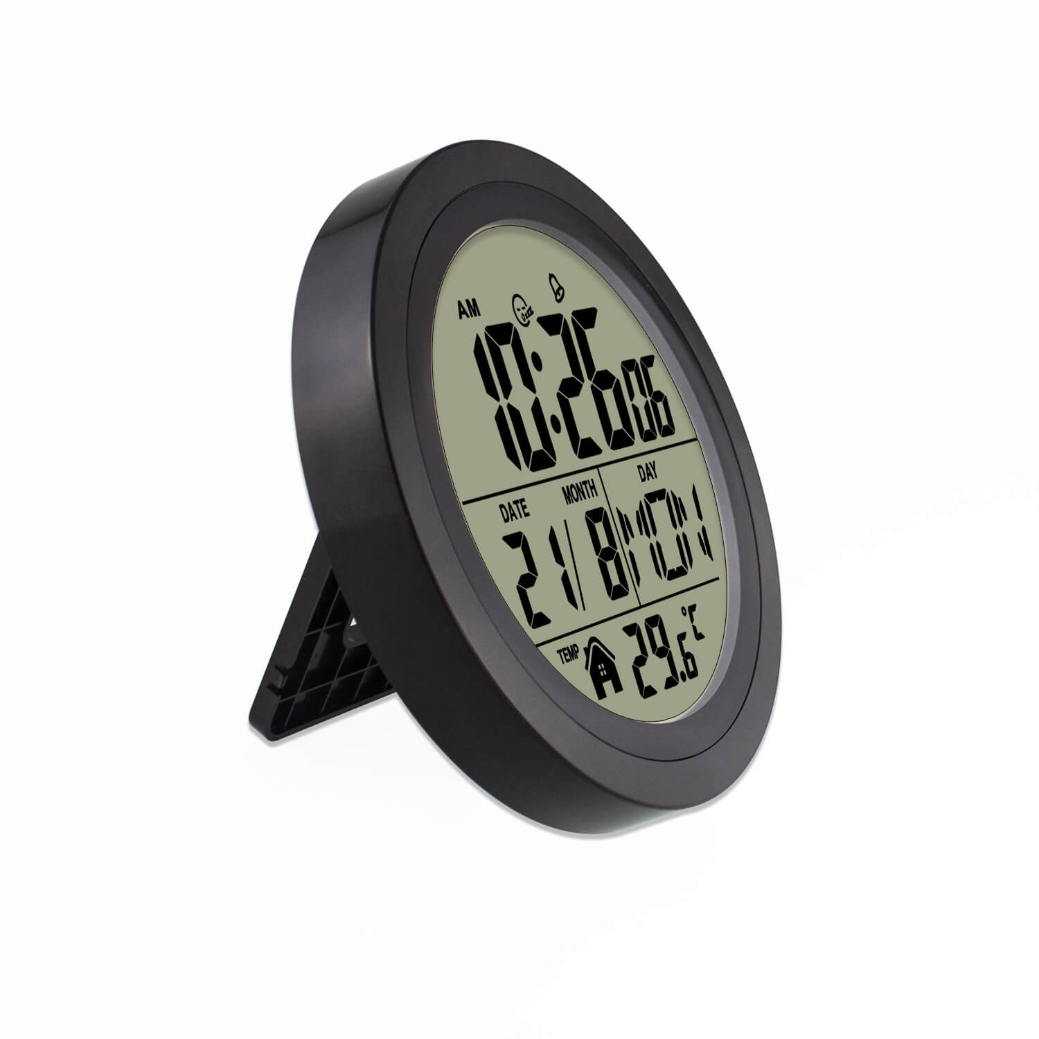 LIORQUE Round High-Definition Digital Display Multifunctional Wall-Mounted Electronic Clock - LIORQUE