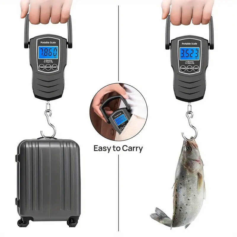 LIORQUE 75kg Portable Handheld Luggage Scale — Travel Hanging & Fishing Scale - LIORQUE