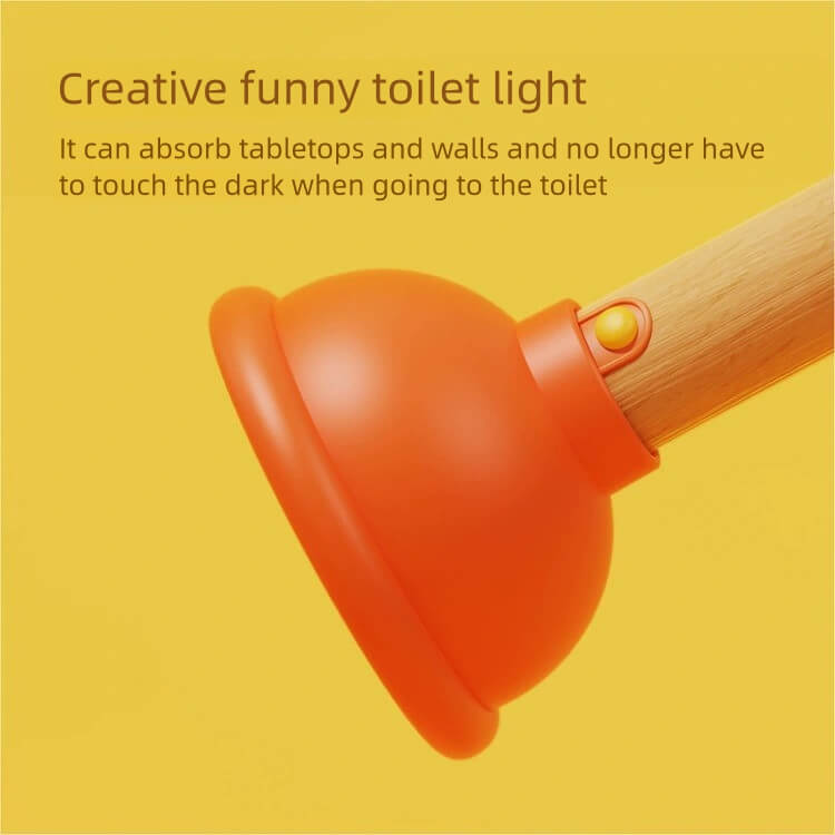 LIORQUE Wooden Handle Toilet Plunger with Night Light - LIORQUE