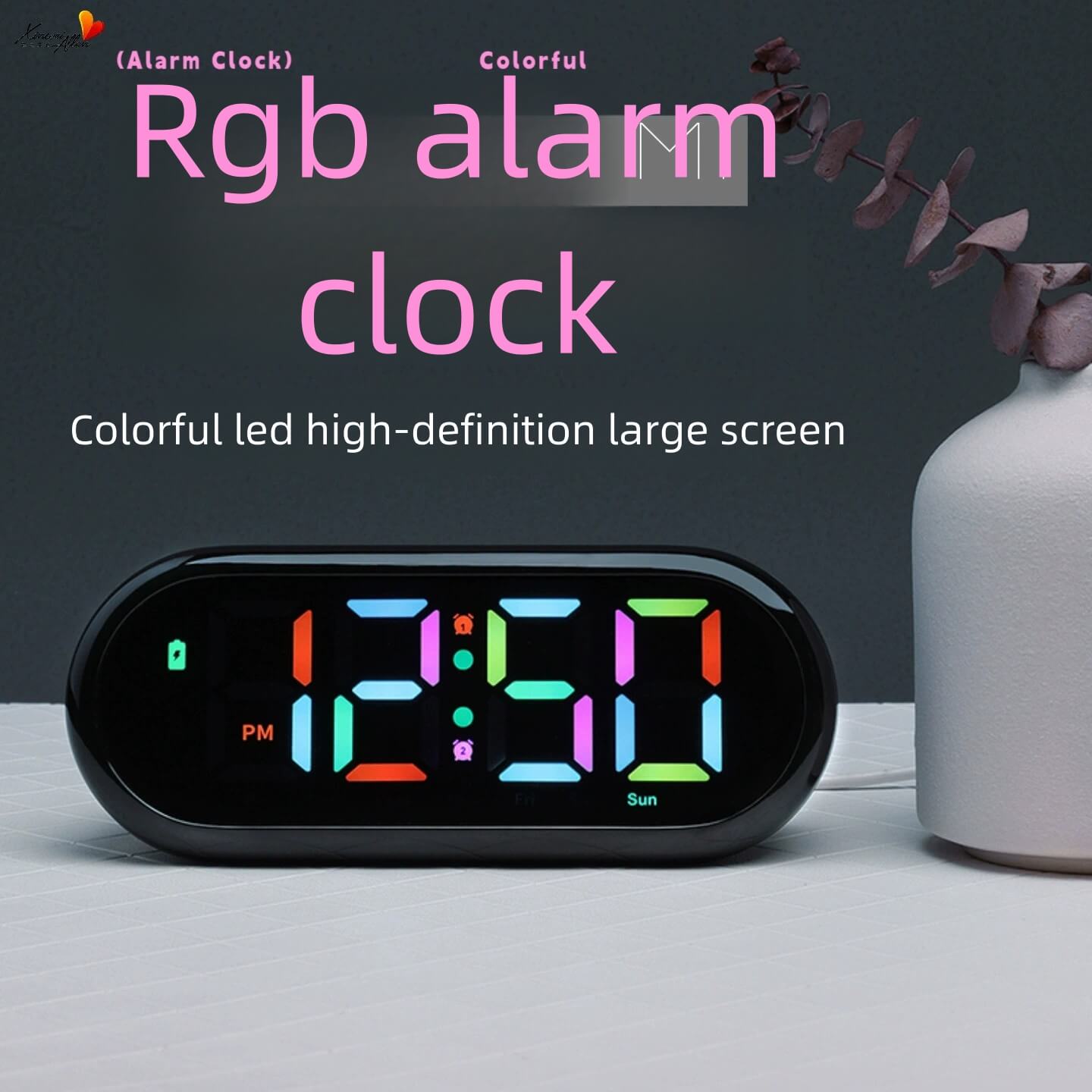 LIORQUE LED HD Large Screen RGB Colorful Student Multifunction Alarm Clock with Integrated Night Light - LIORQUE