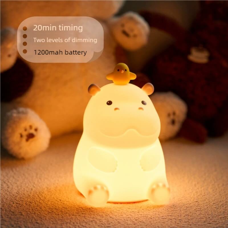 LIORQUE Hippo Night Light — Cute LED Bedside Lamp for Kids & Nursery - LIORQUE