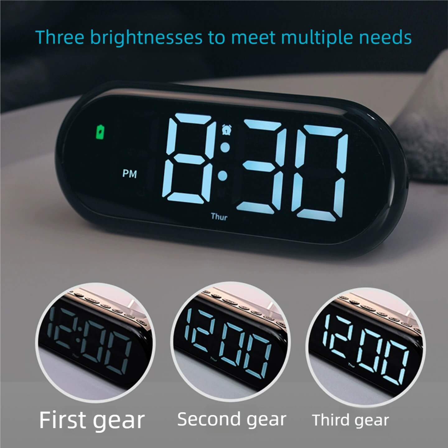 LIORQUE LED HD Large Screen RGB Colorful Student Multifunction Alarm Clock with Integrated Night Light - LIORQUE