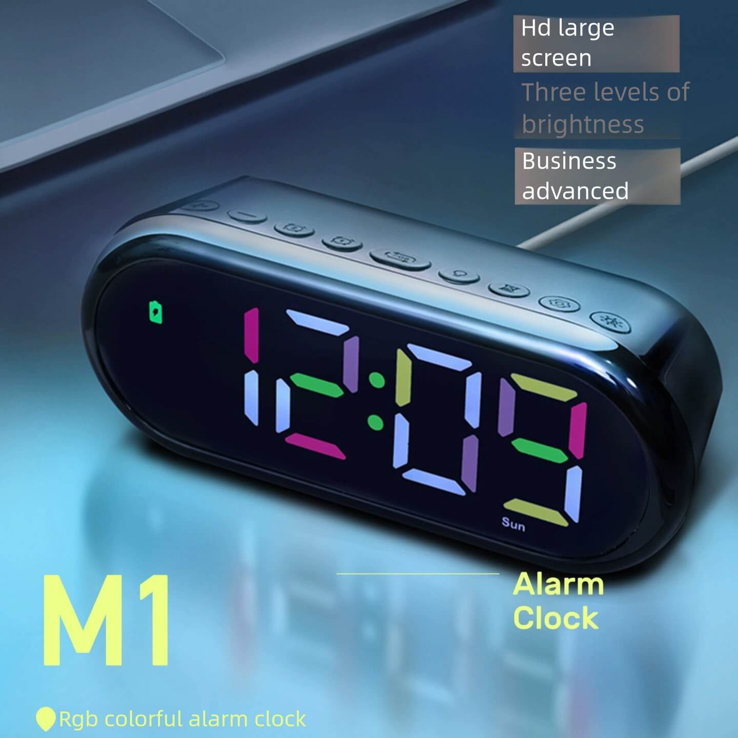 LIORQUE LED HD Large Screen RGB Colorful Student Multifunction Alarm Clock with Integrated Night Light - LIORQUE