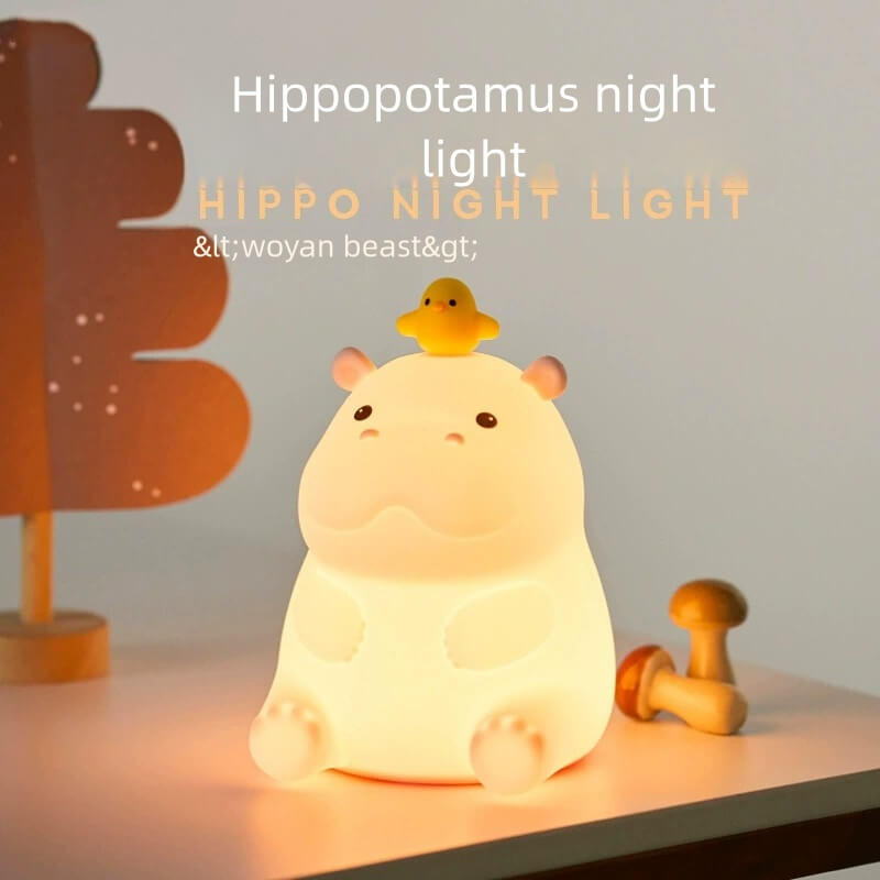 LIORQUE Hippo Night Light — Cute LED Bedside Lamp for Kids & Nursery - LIORQUE