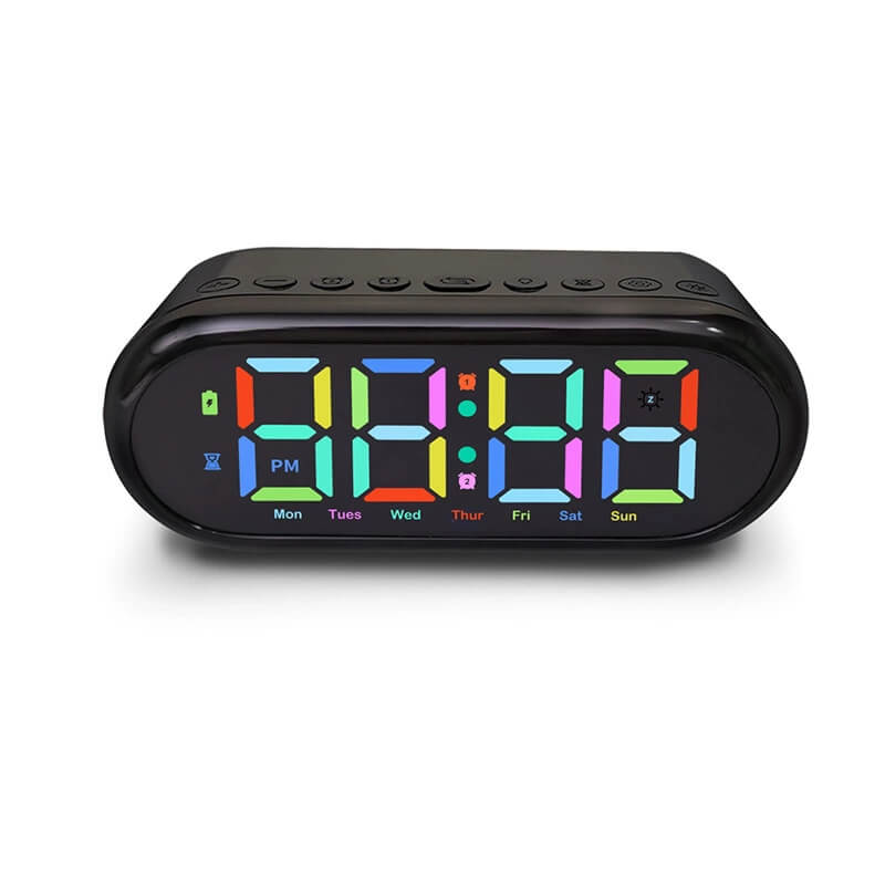 LIORQUE LED HD Large Screen RGB Colorful Student Multifunction Alarm Clock with Integrated Night Light - LIORQUE