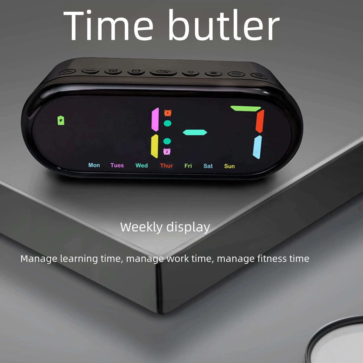 LIORQUE LED HD Large Screen RGB Colorful Student Multifunction Alarm Clock with Integrated Night Light - LIORQUE