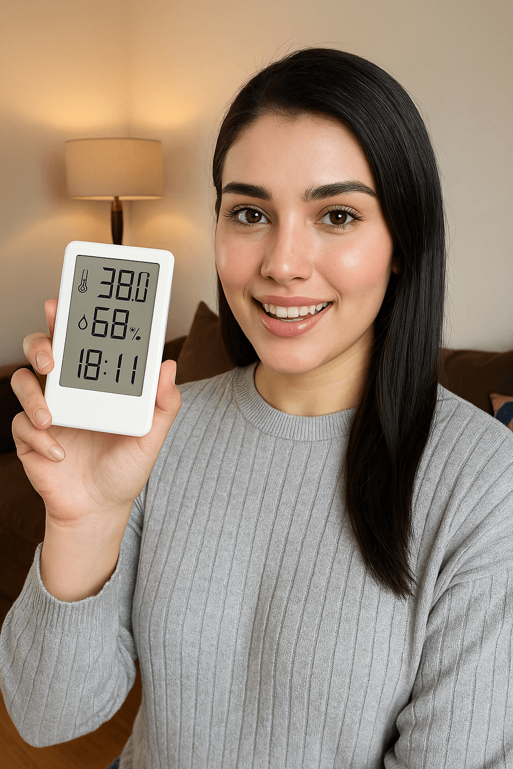 LIORQUE LCD Large Display Alarm Clock with Temperature and Humidity Display - LIORQUE