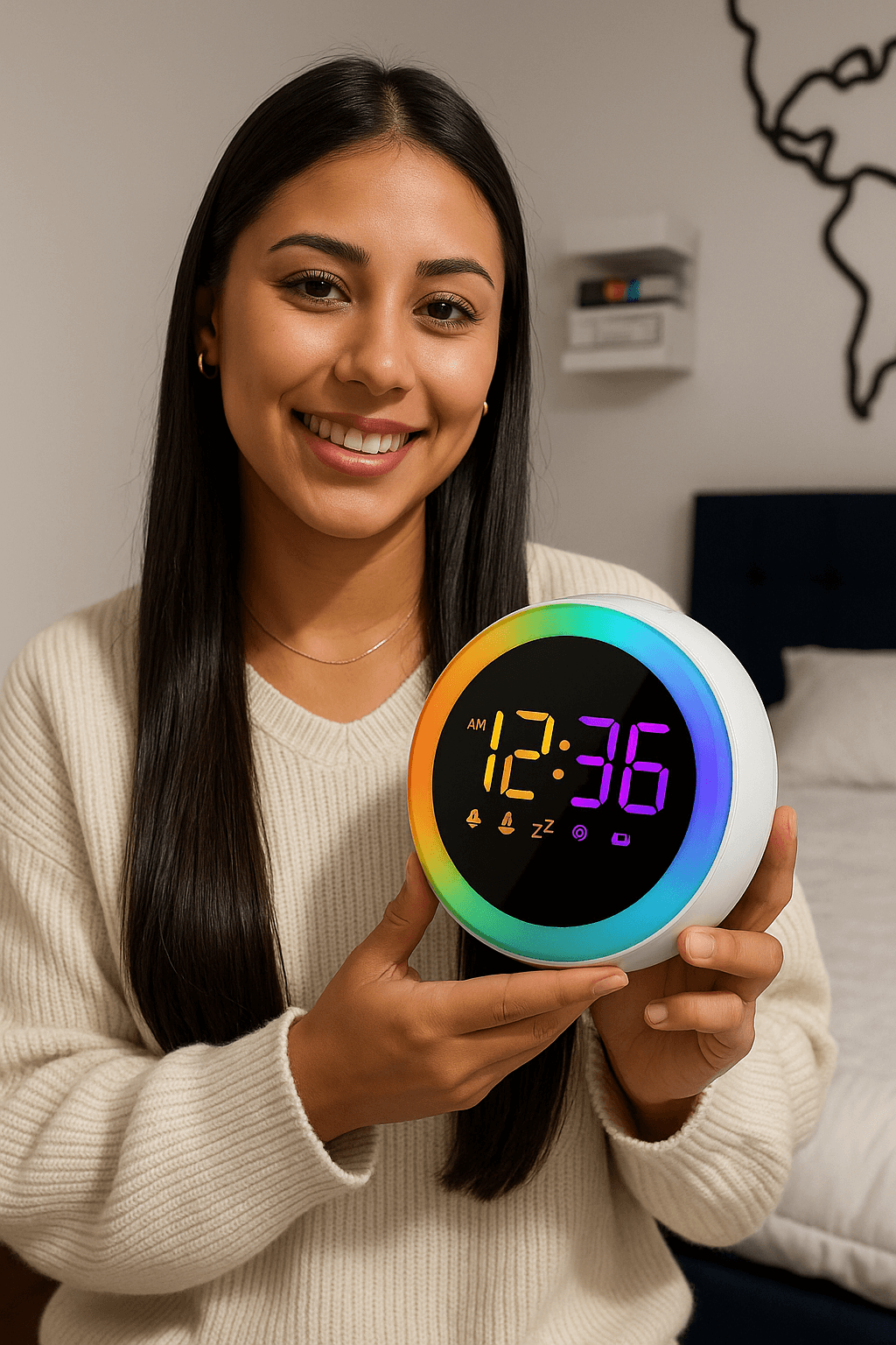 LIORQUE Voice-Controlled LED Digital Electronic Clock - LIORQUE