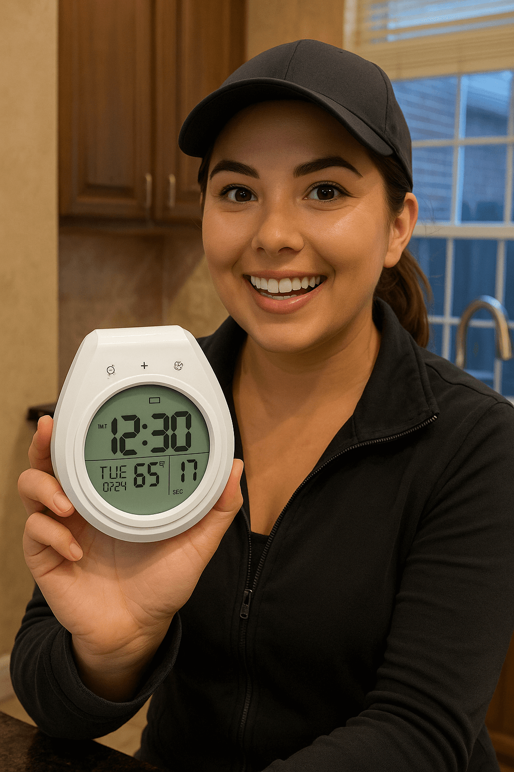 LIORQUE Drill-Free Waterproof Bathroom Wall Clock - LIORQUE