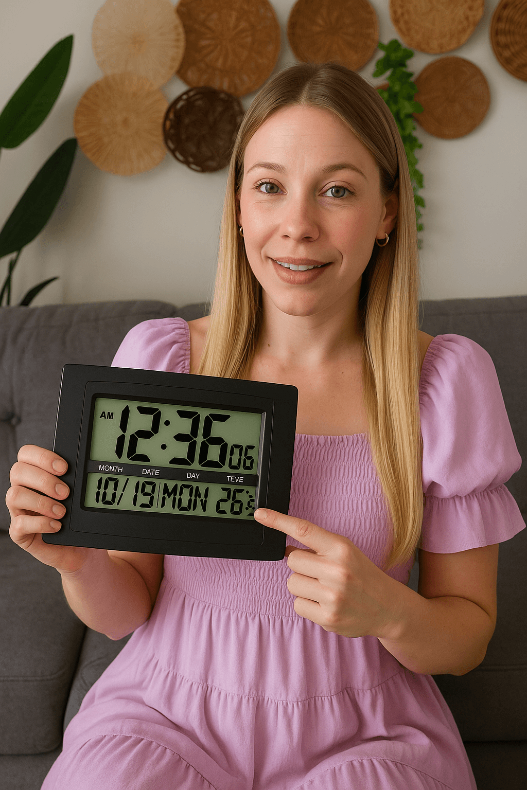 LIORQUE Silent Digital Wall Clock for Living Room, Bedroom & Lobby - LIORQUE