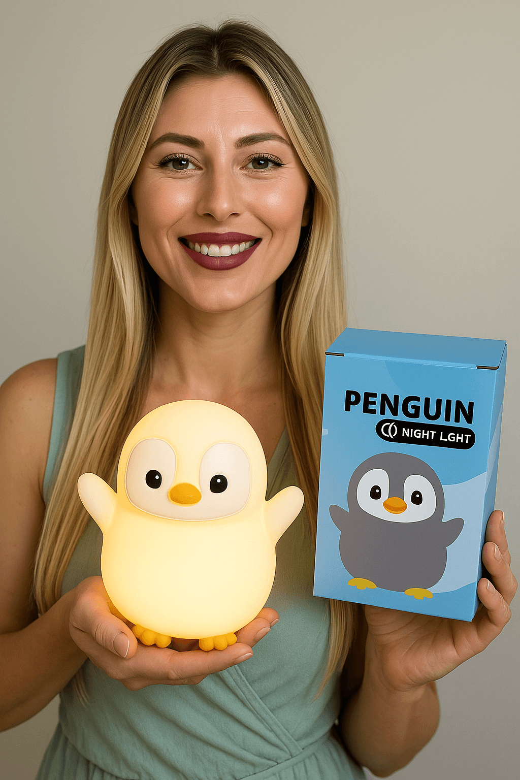 LIORQUE Little Penguin Night Light — Cute LED Bedside Lamp for Kids & Adults - LIORQUE