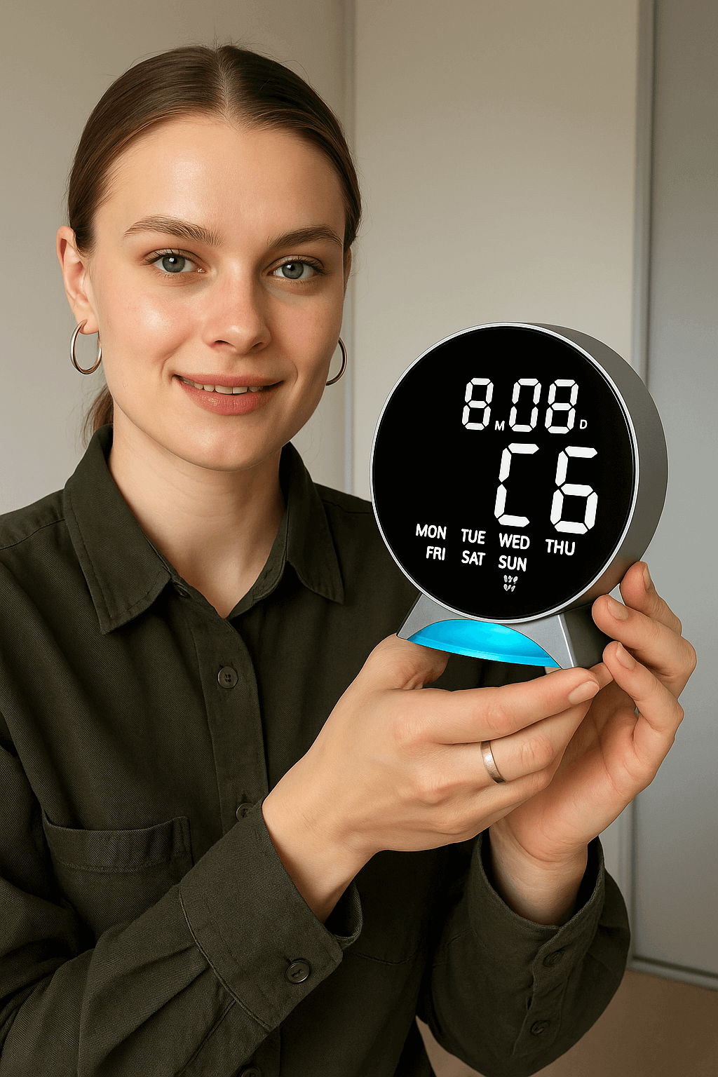 LIORQUE Digital LED Alarm Clock with Temperature - LIORQUE